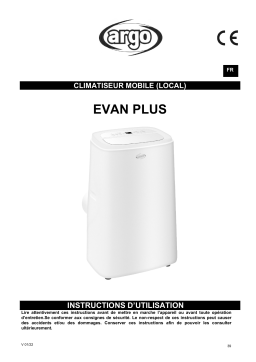 Argo EVAN PLUS PORTABLE AIR CONDITIONER Manuel utilisateur