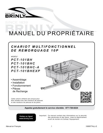 Brinly PCT-101BH 10 Cu. Ft. Poly Cart Manuel du propriétaire | Fixfr