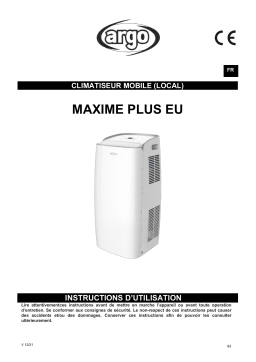 Argo MAXIME PLUS EU PORTABLE AIR CONDITIONER Manuel utilisateur