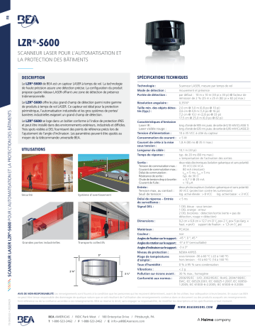 BEA LZR-S600 spécification | Fixfr
