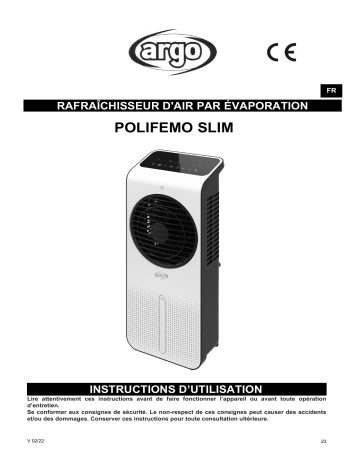 Argo POLIFEMO SLIM AIR COOLER Manuel utilisateur | Fixfr