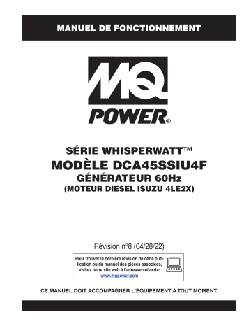 MQ Power DCA45SSIU4F Simple phase et triphasé 6-85kVA Mode d'emploi | Fixfr