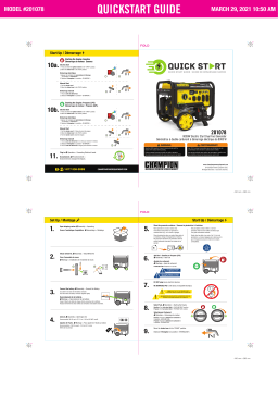 Champion 8000W Electric Start Dual Fuel Generator Mode d'emploi