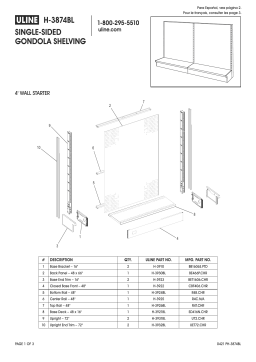 Uline H-3874BL Single-Sided Gondola Shelving Guide d'installation