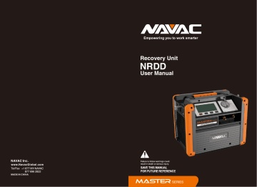 NAVAC NRDD Recovery Unit Manuel utilisateur | Fixfr