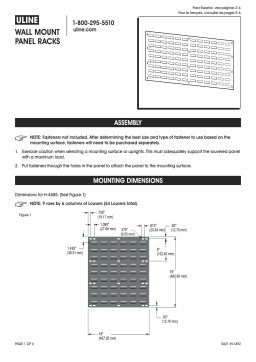 Uline Wall Mount Panel Racks Guide d'installation