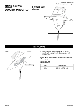 Uline S-22065 Cooling Ranger Hat Mode d'emploi