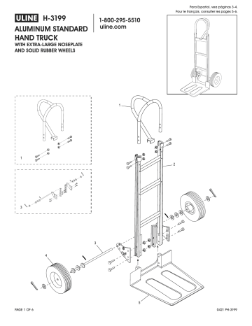 Uline H-3199 Aluminum Standard Hand Truck Guide d'installation | Fixfr