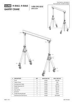 Uline H-8463, H-8464 Gantry Crane Manuel utilisateur