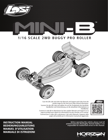 Losi MINI-B 1-16 Scale 2WD Buggy PRO Roller Manuel utilisateur | Fixfr