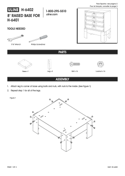 Uline H-6402 8″ Raised Base for H-6401 Guide d'installation