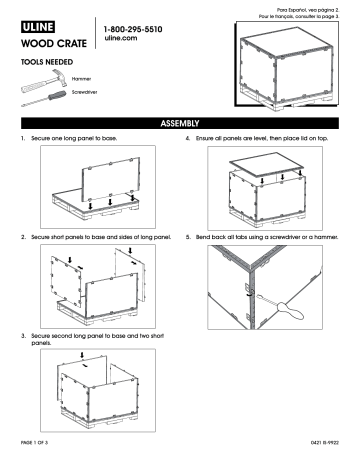 Uline Wood Crate Mode d'emploi | Fixfr
