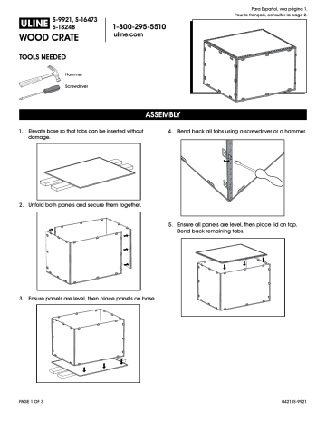 Uline Wood Crate Mode d'emploi | Fixfr