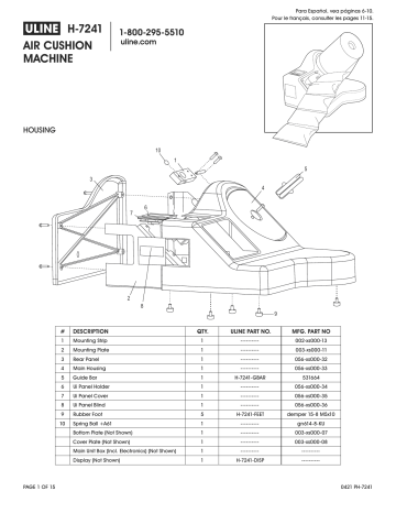 Uline H-7241 Air Cushion Machine Guide d'installation | Fixfr