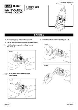 Uline H-3437 Electrical Plug Prong Lockout Manuel utilisateur