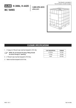 Uline H-4420 IBC Tanks Mode d'emploi