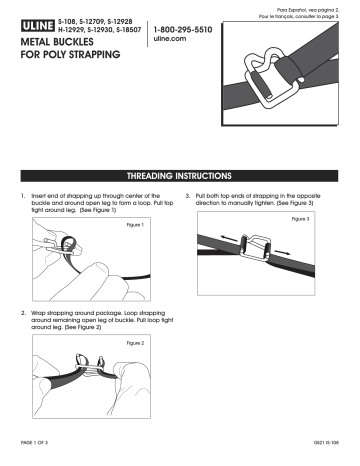 Uline Metal Buckles for Poly Strapping Mode d'emploi | Fixfr