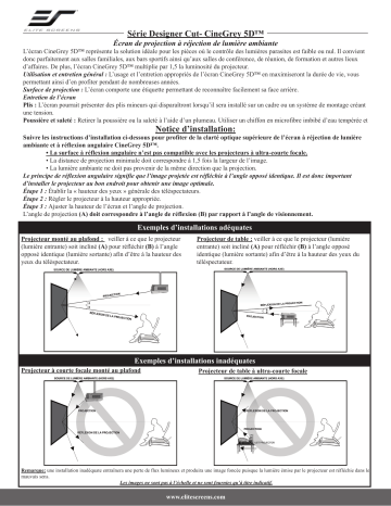 Elite Screens CineGrey 5D® Tip Mode d'emploi | Fixfr