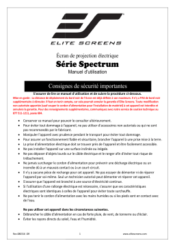 Elite Screens Spectrum Series Mode d'emploi