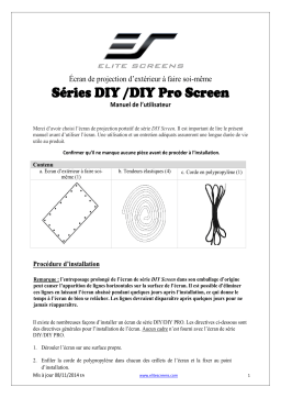 Elite Screens DIY/DIY Pro Screen Series Mode d'emploi