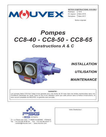 Mouvex Pumps CC8-40, CC8-50, CC8-65 - 1010-D00 Manuel utilisateur | Fixfr