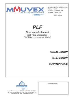 Mouvex PLF - 1101-K00 Manuel utilisateur