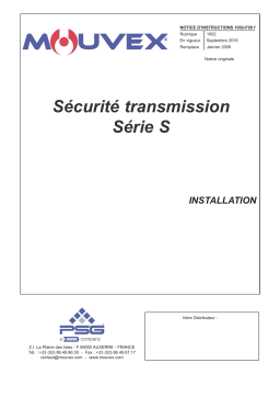 Mouvex Transmission Safety S Series - 1002-F00 Manuel utilisateur