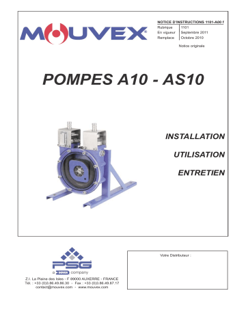 Mouvex A10 - AS10 Pump - 1011-A00 Manuel utilisateur | Fixfr