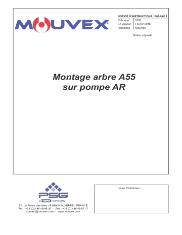 Mouvex Mounting Shaft A55 - 1003-U00 Manuel utilisateur | Fixfr