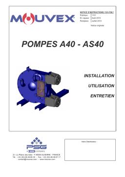 Mouvex A40 - AS40 Pump - 1101-F00 Manuel utilisateur