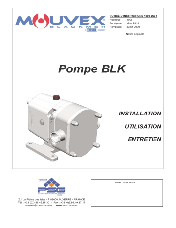 Mouvex BLK Pumps - 1009-D00 Manuel utilisateur | Fixfr
