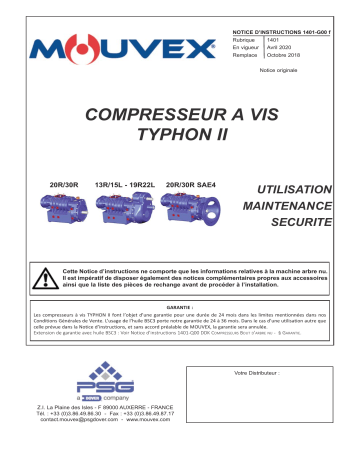 Mouvex 1401-G00 Typhon II Manuel utilisateur | Fixfr