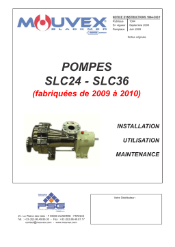 Mouvex SLC 24 - SLC36 Pump - 1004-C00 Manuel utilisateur