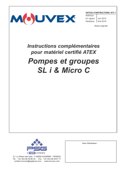 Mouvex 1071 ATEX Series SL & Micro C Mode d'emploi