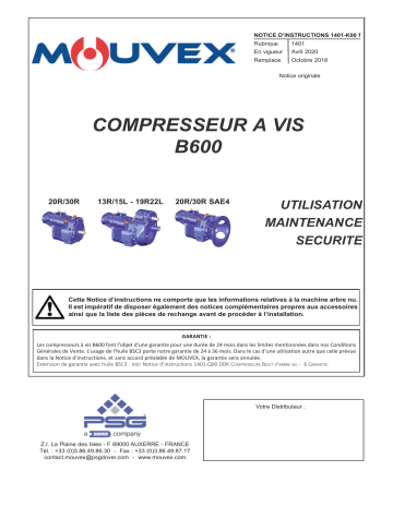 Mouvex 1401-K00 B600 Manuel utilisateur | Fixfr