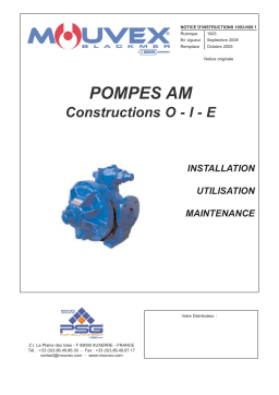 Mouvex AM Pump Construction O-I-E - 1003-K00 Manuel utilisateur