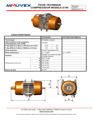 Mouvex Enterprise E140 Manuel utilisateur | Fixfr