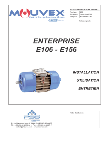 Mouvex Enterprise E106, E156 - 208-A00 Manuel utilisateur | Fixfr