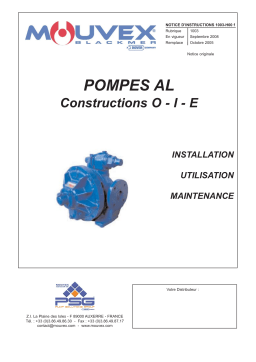 Mouvex AL Pump Construction O-I-E - 1003-H00 Manuel utilisateur