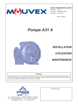 Mouvex Pump A31 A - 1012-D00 Manuel utilisateur