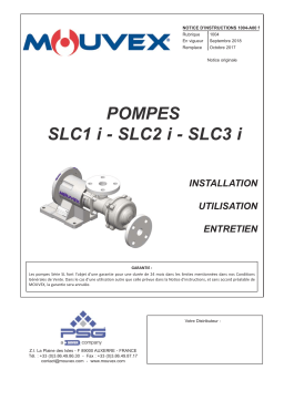 Mouvex Pumps SLC1, SLC2, SLC3 - 1004-A00 Manuel utilisateur