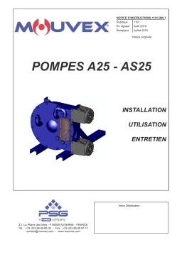 Mouvex A25 - AS25 Pump - 1101-D00 Manuel utilisateur