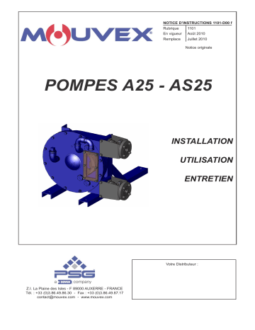 Mouvex A25 - AS25 Pump - 1101-D00 Manuel utilisateur | Fixfr