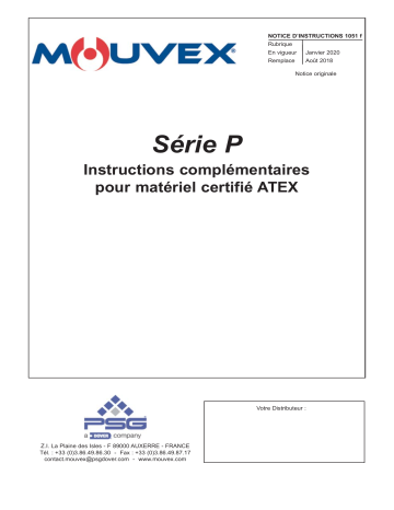 Mouvex 1051 ATEX Serie P Mode d'emploi | Fixfr