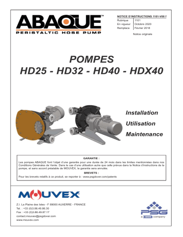 Abaque 1101-V00 HD25 HD32 HD40 HDX40 Manuel utilisateur | Fixfr