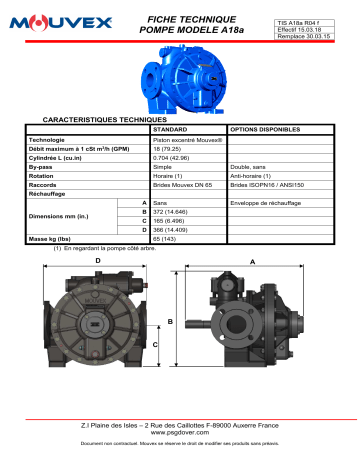 Mouvex A18A - R04 Manuel utilisateur | Fixfr