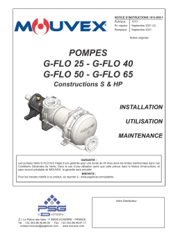 Mouvex 1013-D00 G-FLO25 G-FLO40 G-FLO50 G-FLO65 Manuel utilisateur