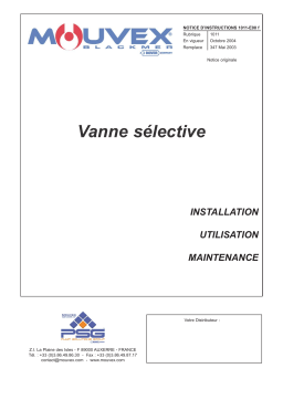 Mouvex Selective Valve - 1011-E00 Manuel utilisateur