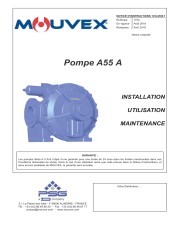 Mouvex Pump A55 A - 1012-E00 Manuel utilisateur | Fixfr