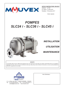 Mouvex Pumps SLC24, SLC36, SLC45 - 1004-D00 Manuel utilisateur